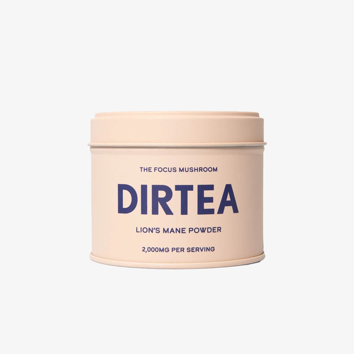 Dirtea mushroom powder container on a white background