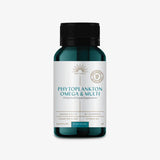Supplement bottle labeled 'Phytoplankton Omega & Multi' on a white background